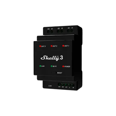 Shelly Pro 3 (3 potenzialfreie Kontakte für den Heizstab)